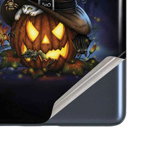 Halloween Cat and Jack O Lantern Pumpkin by Sarah Richter Galaxy S20 Fan Edition Skin
